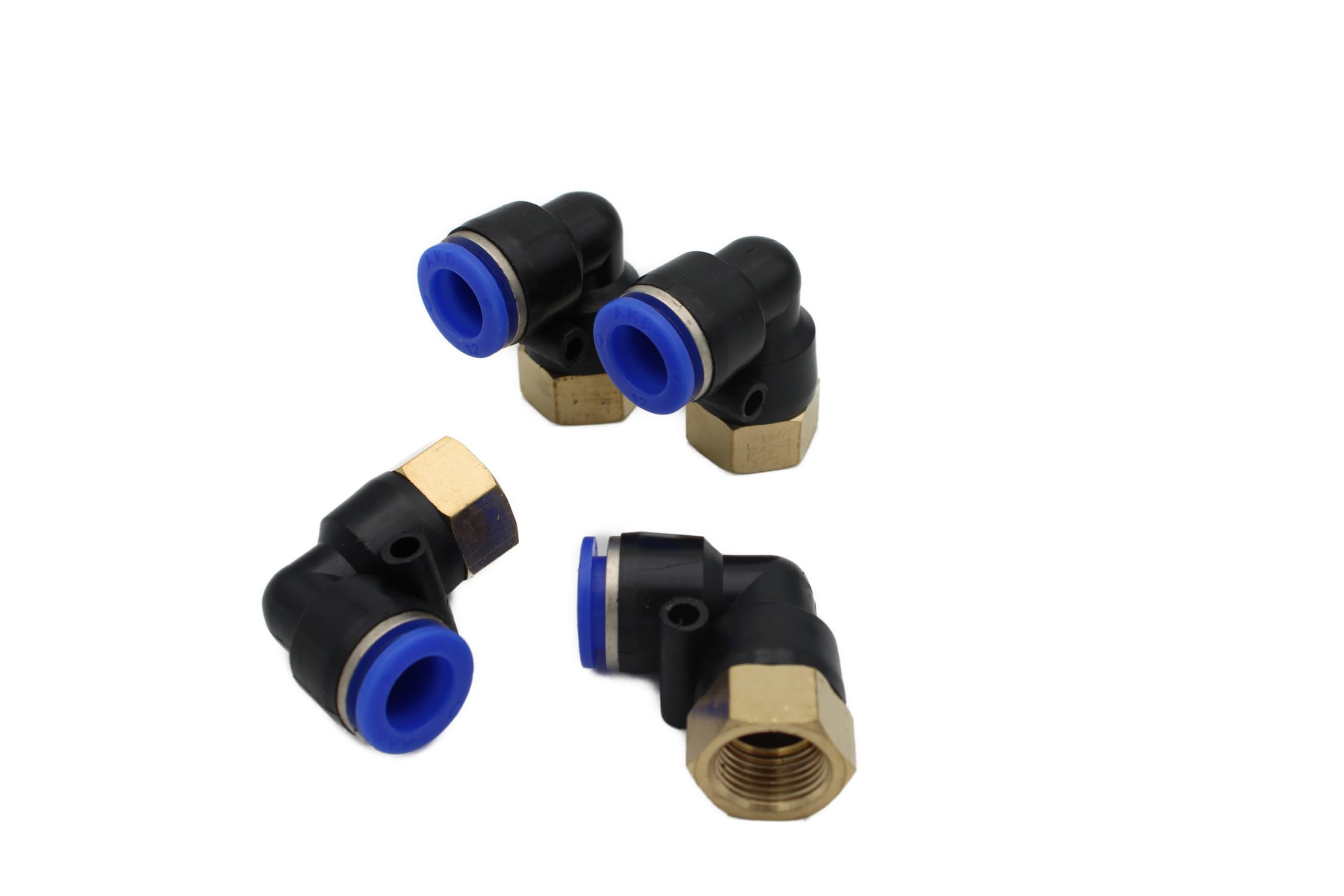 Raccordo pneumatico angolare 90° con filettatura interna 1/2" – 12 mm IQS 2 pezzi collegamento push in qualità industriale (1/2" – 12 mm – angolo 90°, 2 pezzi)