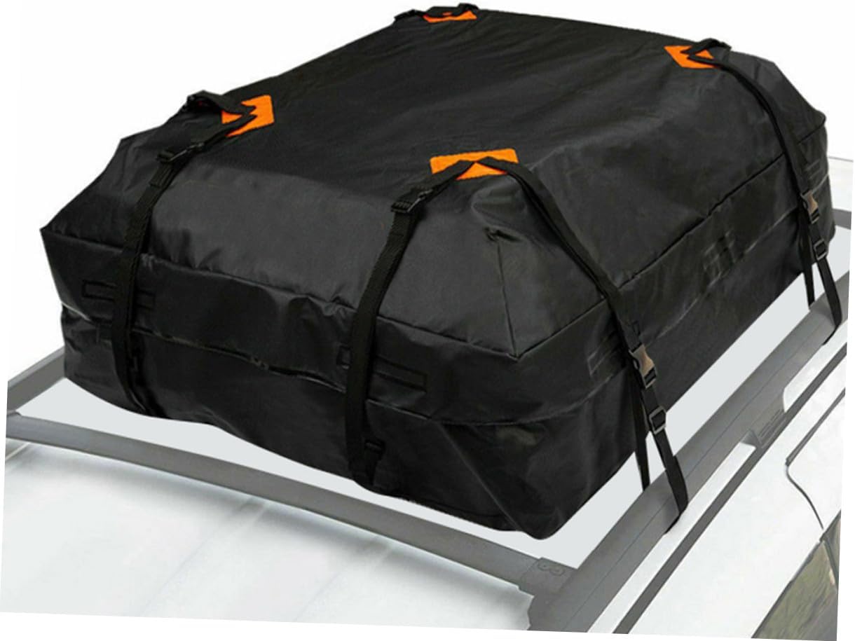 Sosoport Car Cargo Roof Bag Oxford Rooftop Carrier with Non-Slip Mat Reinforced Straps Easy Installation Storage for SUV Sedan Camping