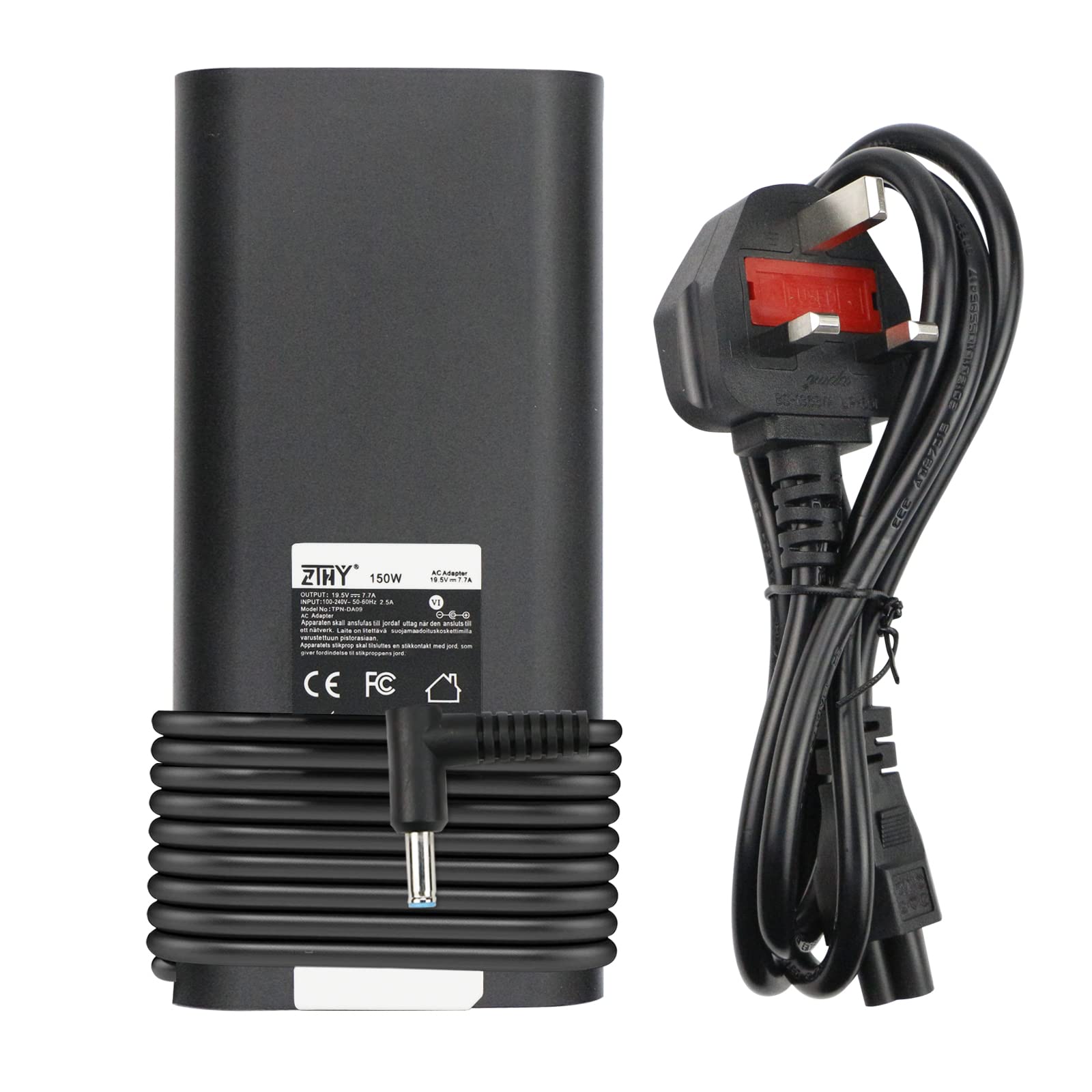 ZTHY150W 19.5V 7.7A Adapter Charger Compatible with for HP OMEN 15 17 Pavilion Gaming 15 17 Zbook 15 G3 G4 G5 G6 Fury 15 17 G7 G8 Stream 11 13 14 TPN-DA03 TPN-DA09 TPN-CA11 L32661-001 Power Cord