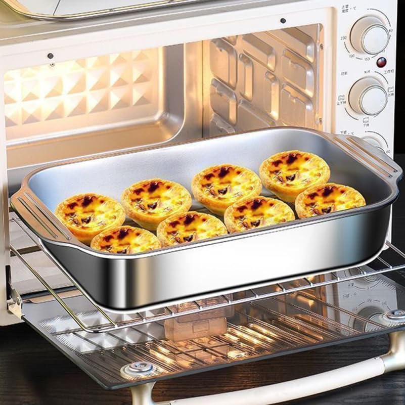 GRIRIW Plaques de cuisson rectangulaires anti-adhésives et faciles à nettoyer - Passe au four