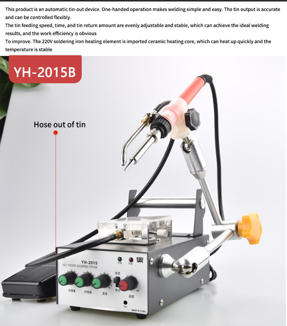 Alimentatore automatico per saldatura con interruttore a piede/manuale, riscaldamento rapido per saldatura e riparazione PCB, soluzione di saldatura efficiente per elettronica e progetti fai da te