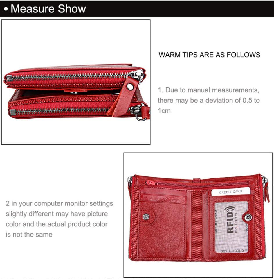 Woman RFID Blocking Bifold Wallet Soft Genuine Leather,Womans wallet Girl wallets coin purse, high-Capacity Billfold with 7 Credit Cards Holder,USD Euro pound Holder, Flip Up ID,Gifts for Women girls4