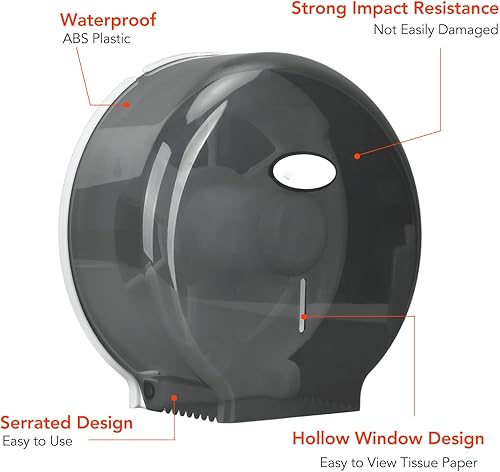 Miniatura 3 de Dispensador de papel higiénico de un solo rollo, dispensador de papel higiénico comercial jumbo para montaje en pared, dispensador de papel