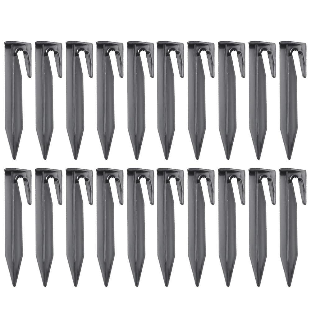 Aundhegrtt As Shown Plastic Lawn Pegs 100 Count For Mower, Boundary Wire Stakes Landscape Staples Pet Fence,For Use In Garden Fence