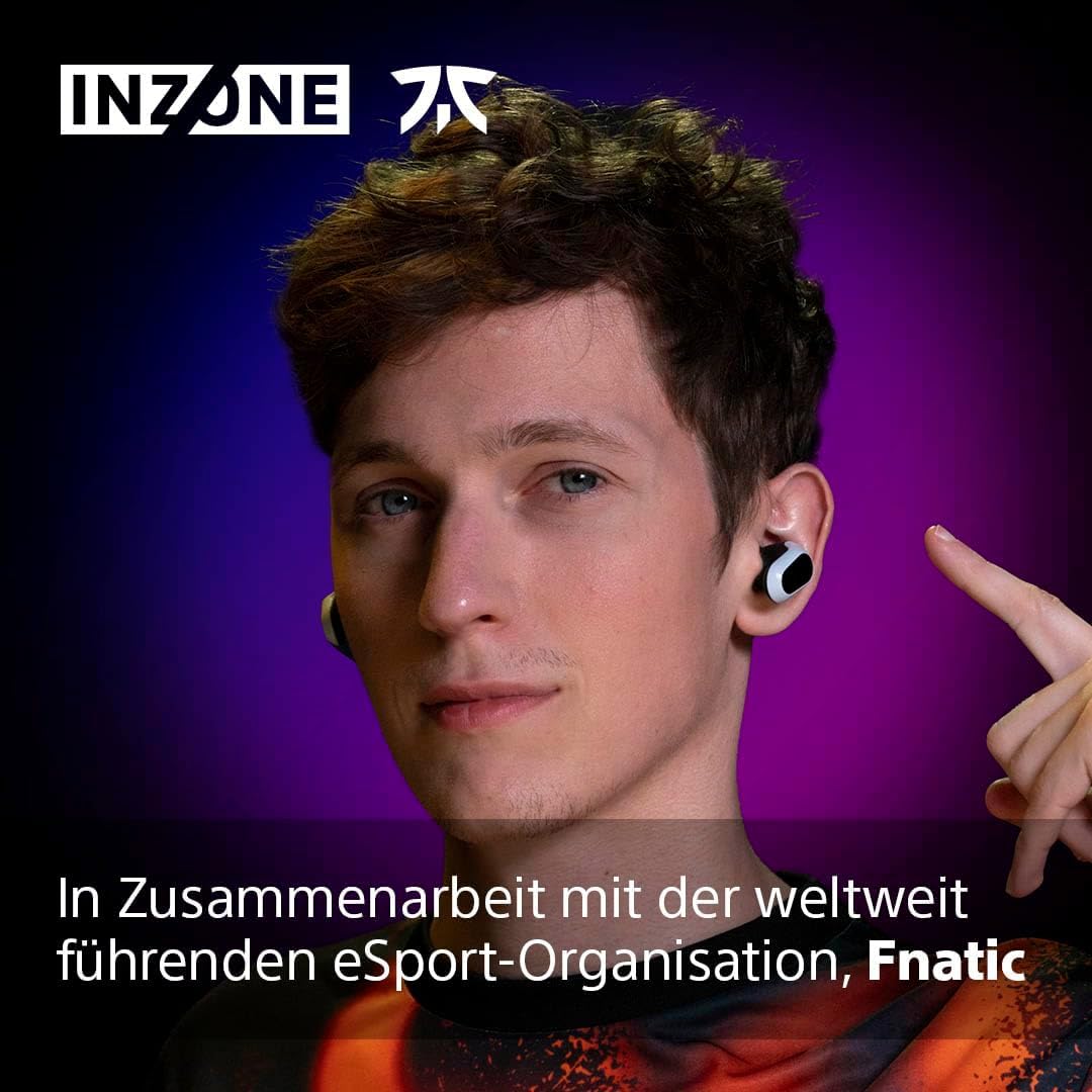 Sony INZONE Buds In-Ear Gaming Kopfhörer PC PS5 360 Spatial Sound Active Noise Cancelling AI-Mikrofon 24H Akku Weiß