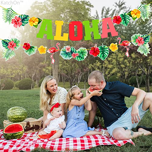 Image of KatchOn, Aloha Banner for Hawaiian Party Decoration - 10 Feet, No DIY | Banner For Luau Party Decoration | Aloha Party Decorations | Aloha Party Banners For Beach Party, Pool Party | Luau Banner Decor