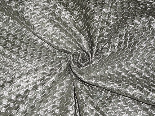 Brocade Fabric with Embroidery Silver Color 39" Wide BRO323[3]