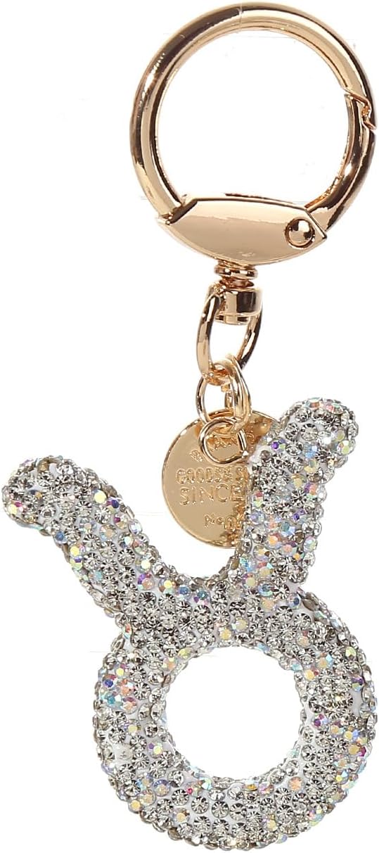 Rhinestone Zodiac Sign Horoscope Charms Key Ring 12 Constellation Astrology Key Chain for Women Birthday Jewelry