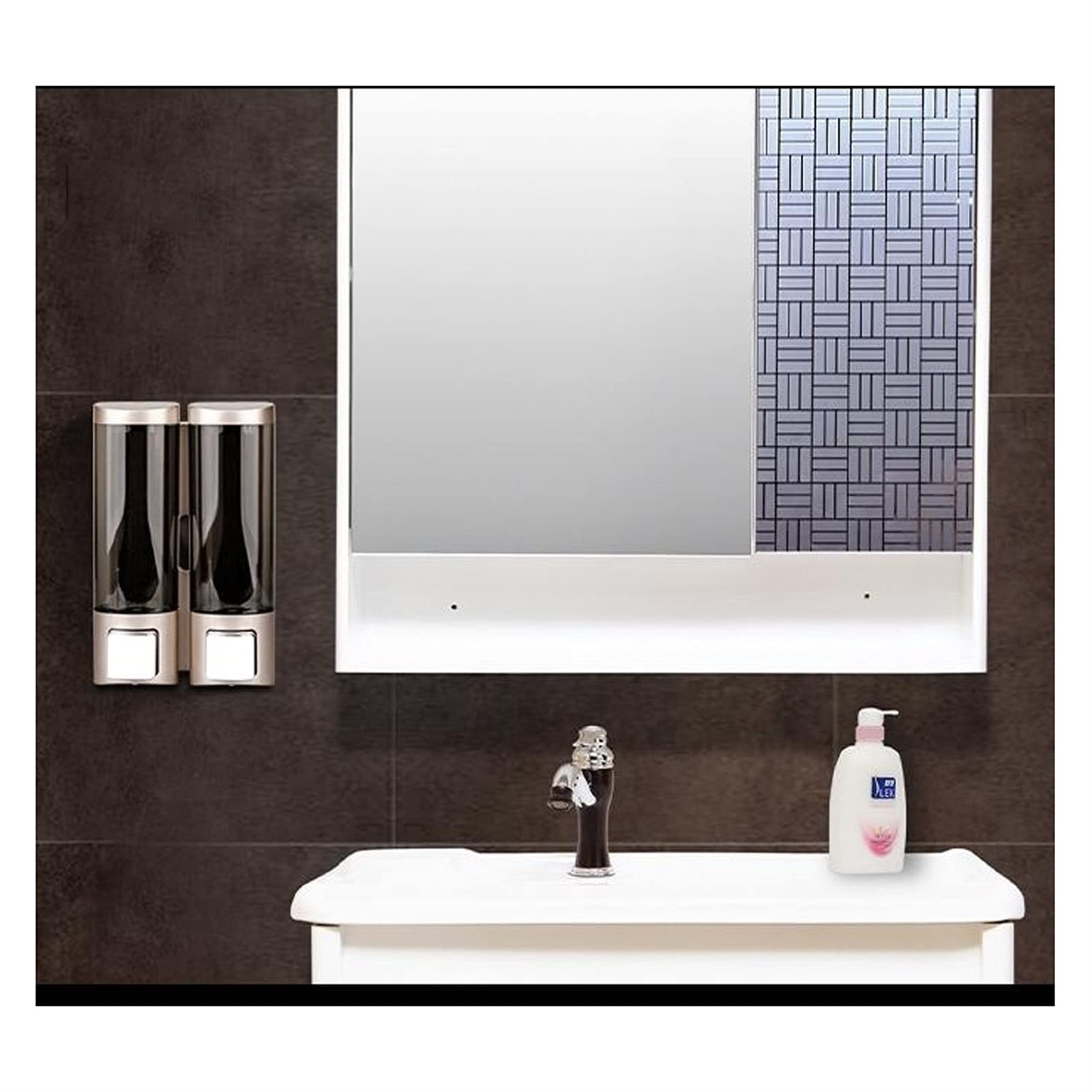 dispenser sapone/Dosatori per sapone liquido Premere manualmente il distributore di sapone a muro Bottiglia schiumante Dispenser SHAMPOO SHAMPOO Dispenser Home Bagno Doppia testa piccola capacità 200m