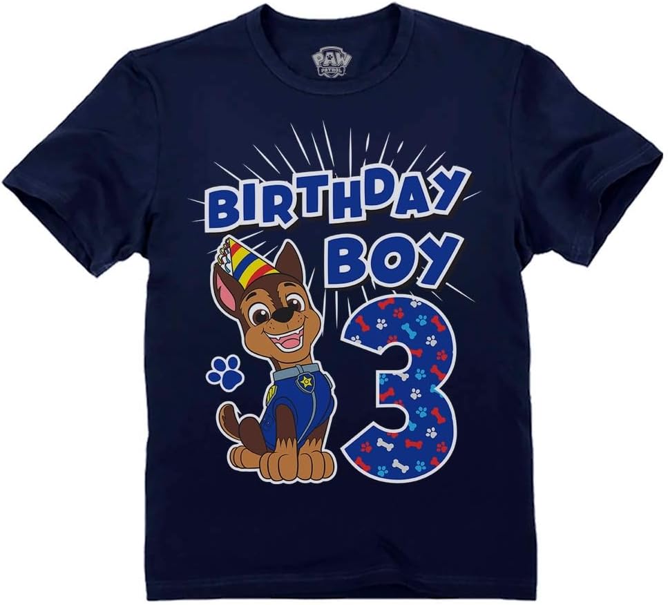 Official Paw Patrol Chase Boys 3rd Birthday Toddler Kids T-Shirt