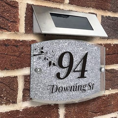 Personalised Glitter Acrylic House Number Sign Cover
