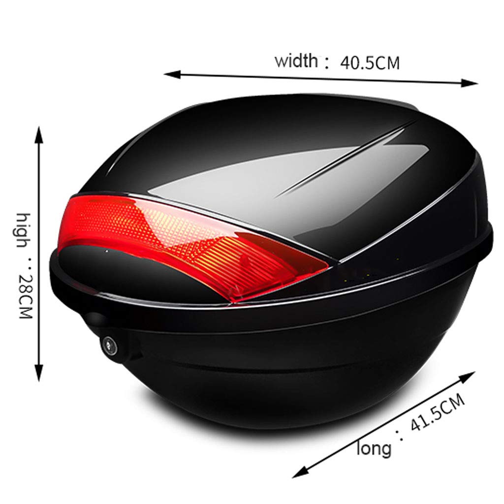 Bagażnik motocyklowy Hard Tail Bike Top Box do montażu w stelażu bagaż do przechowywania kasku Carrier Case Universal Scooter z kluczami i płytą, odporny na zużycie trwały silny antykradzieżowy