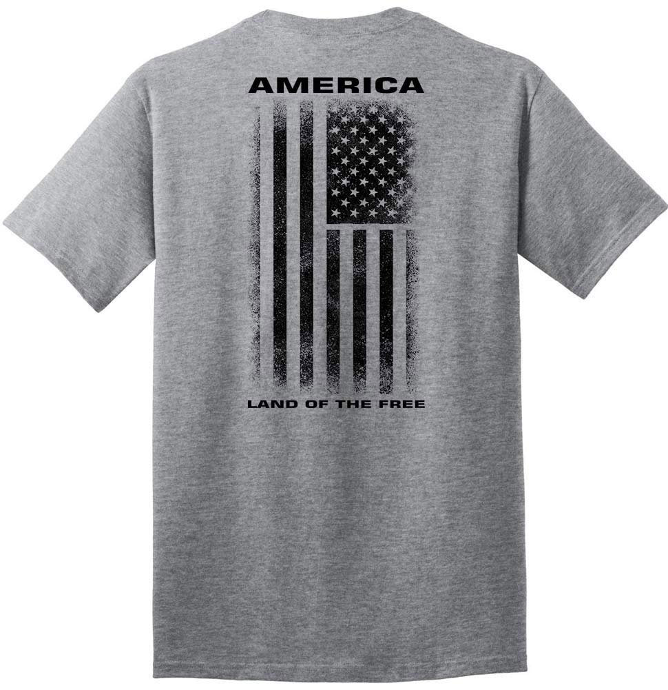 Joe's USA Vintage America Land of The Free Flag T-Shirt-AthleticHeather/b-3XLT