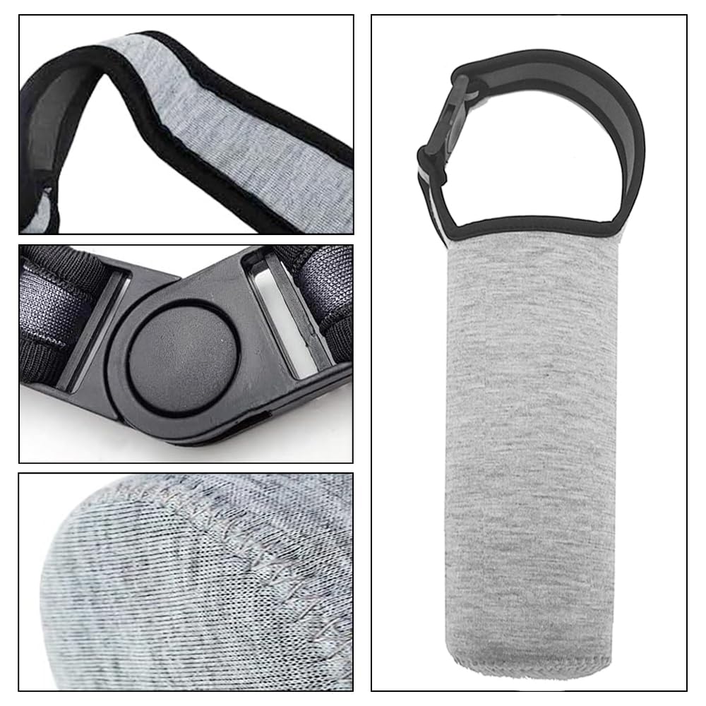 WsKingWA Neoprene Water Bottle Carrier Pouch for Outdoor Hiking Travel Drink Carrying 17.5 x 6.6cm (Drey) - Image 3