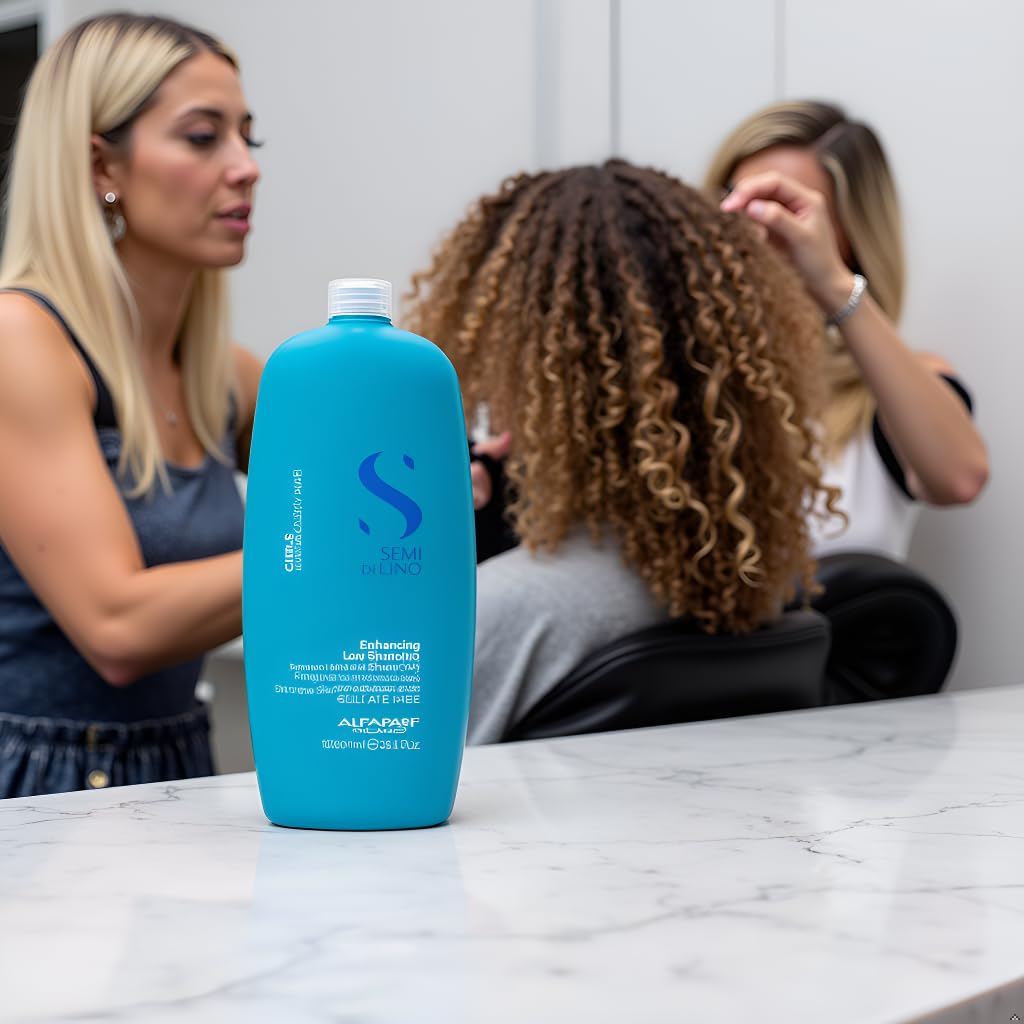 Alfaparf Milano Semi Di Lino Curls Enhancing Sulfate Free Shampoo for Wavy and Curly Hair - Hydrates and Nourishes - Reduces Frizz - Protects Against Humidity - Vegan-Friendly Formula