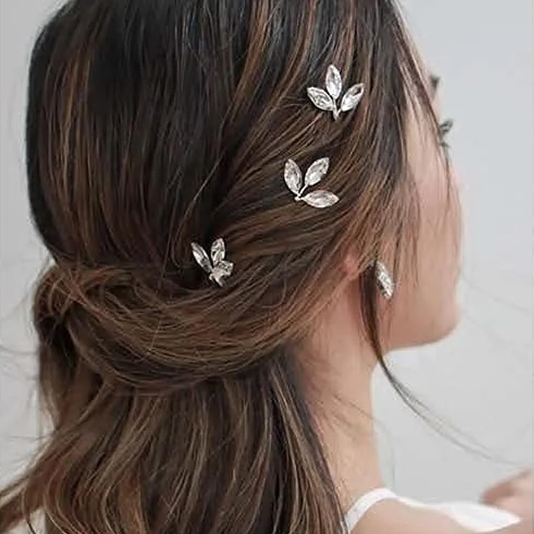 GXGM 5 PCS Forcine per capelli da sposa con cristalli dorati con strass per donne e ragazze