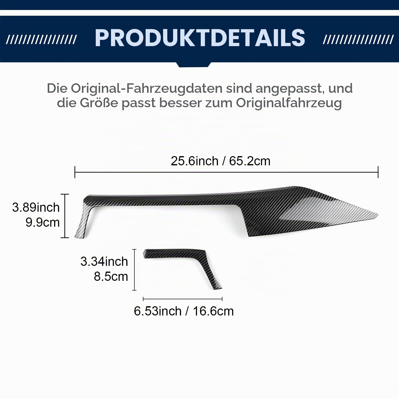 Armaturenbrett-Zierleisten für BMW 3er 2013-2018 ABS Carbon-Optik