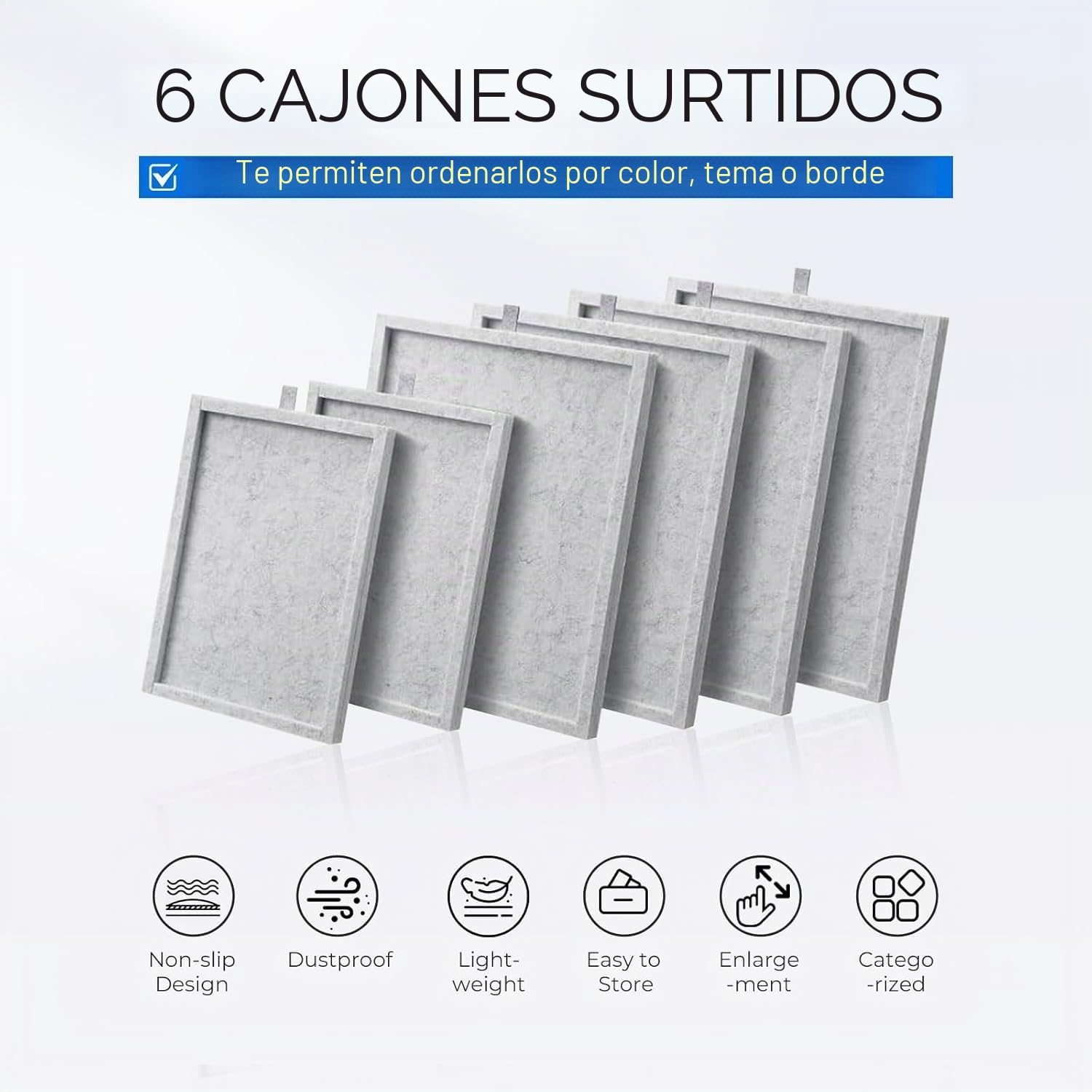 Tablero para Puzzle Inclinable de 1000 Piezas con 6 Cajones y Cubierta Coloridos - Tablero para Puzzle de Fieltro Ligera y Portátil