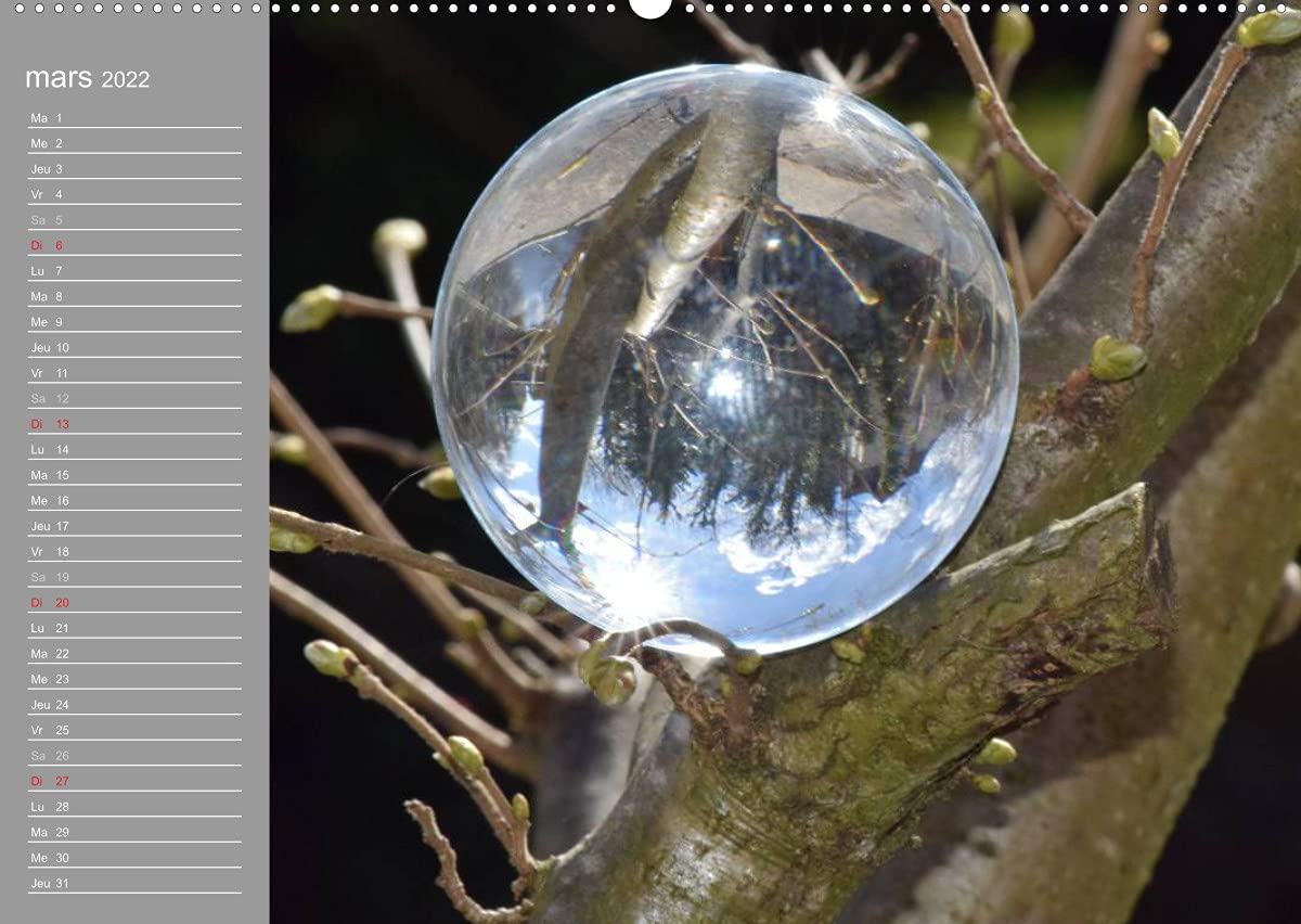 Hommage à la boule de verre (Premium, hochwertiger DIN A2 Wandkalender 2022, Kunstdruck in Hochglanz): Le monde est rond comme une boule de verre. (Calendrier anniversaire, 14 Pages )