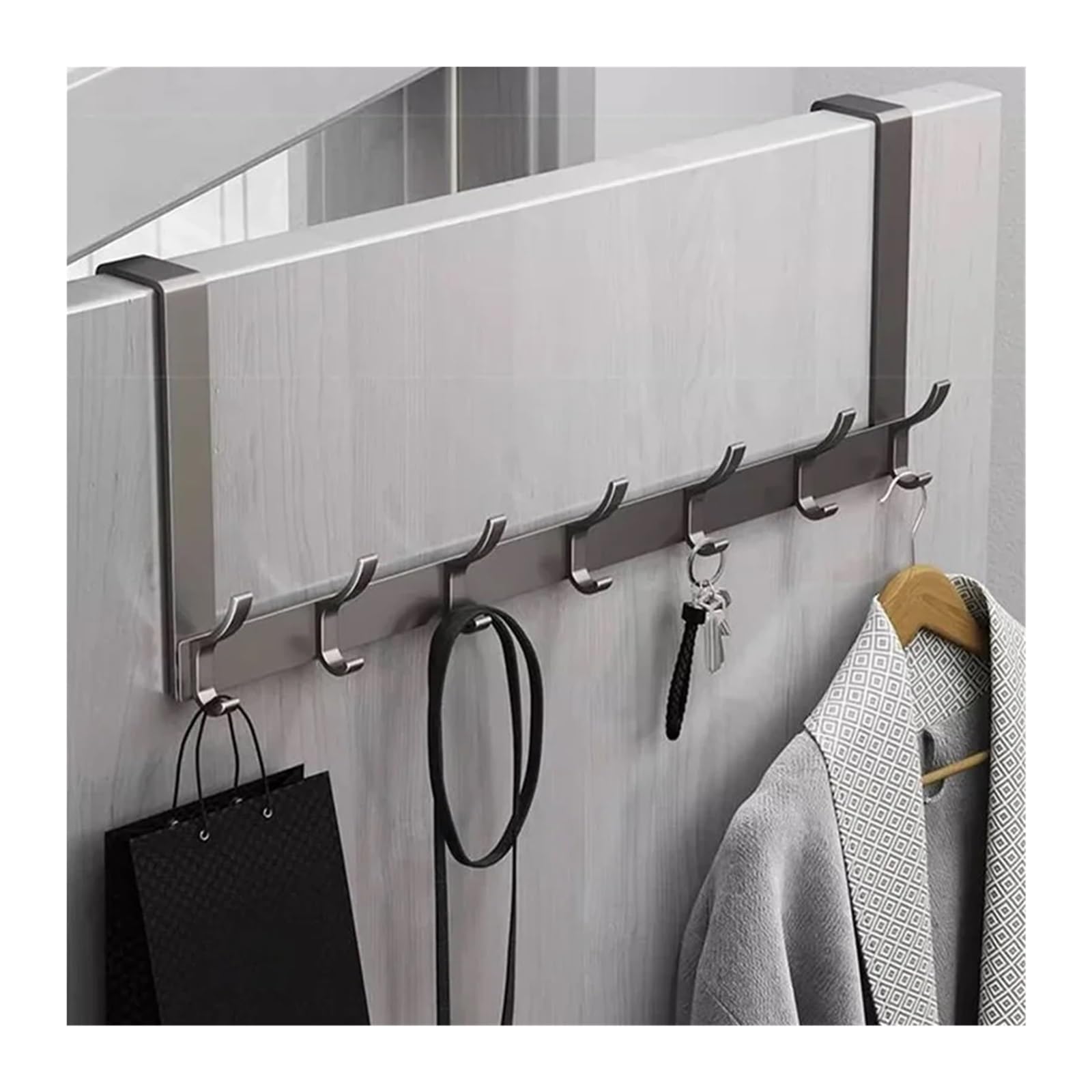 YILWPV 2pcs Hooks Over The Door Home Organizer Rack Clothes Coat Hat Towel Hanger Bathroom Accessories Holder