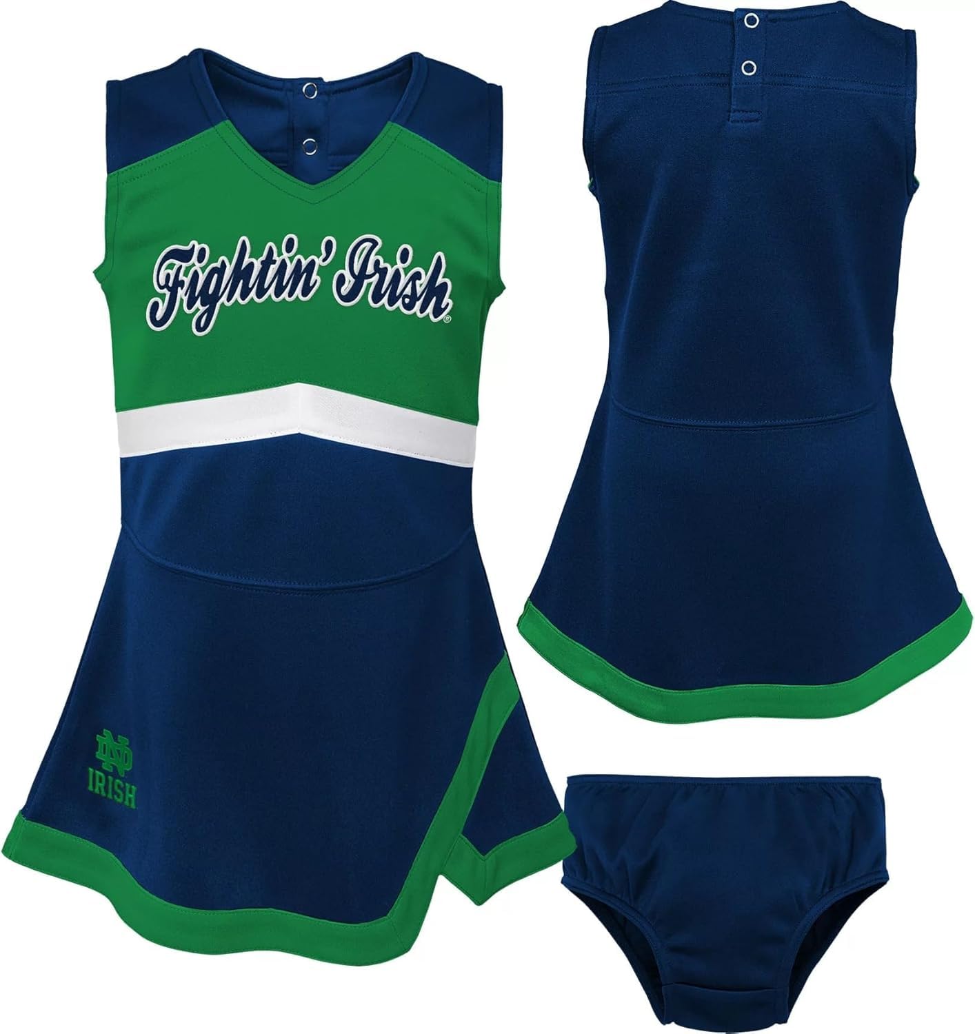 Outerstuff Girls Infant NCAA Cheer Captain Jumper Dress (US, Age, 24 Months, Notre Dame Fighting Irish) Multicolor