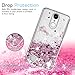 LeYi ZY101701 LG Aristo Case, Risio 2 Case, Phoenix 3 Case, Fortune/Rebel 2 LTE/K8 2017 Case with HD Screen Protector for Liquid Glitter Sparkle Cute Girls/Women Clear TPU Case for LV3 ZX - Rose Gold