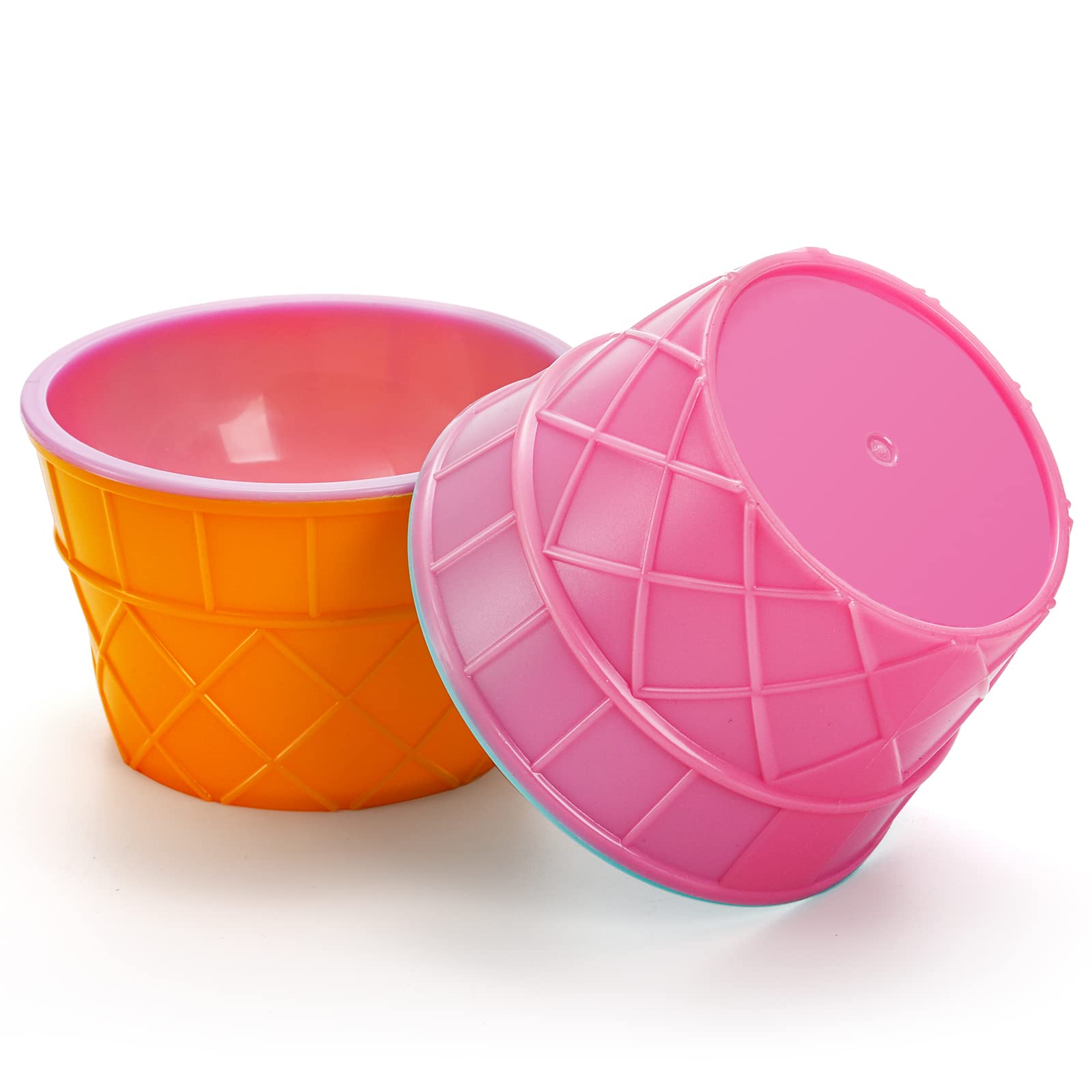 Lawei Confezione da 25 ciotole per gelato con cucchiai, 141,7 ml, riutilizzabili in plastica, per dessert, caramelle, yogurt, budino, mousse, bomboniere, 4 colori