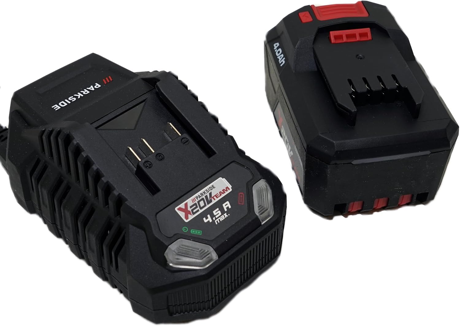 Parkside Batería Pap 204 20 V / 4 Ah + Cargador rápido PLG 20 (4,5 A) – Compatible con Parkside X 20 V Team