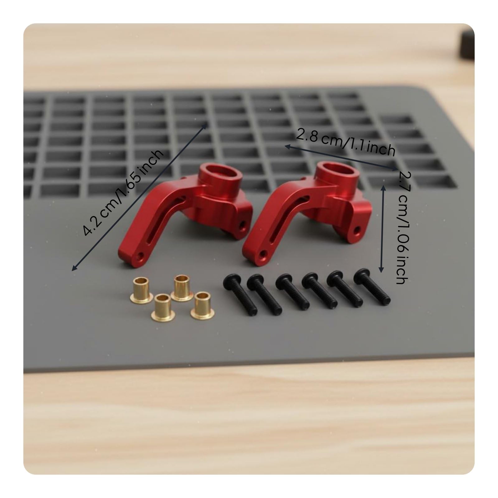 Coche Eléctrico Pieza de RC Chasis Dirección Portamazo Delantero Conjunto en Aluminio 6061 de Alta Resistencia Acabado Profesional Adecuado para Hobby, Rojo