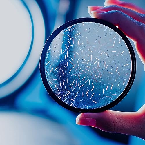 Filtro de lente prisma de 3.228 in Starlight Glare Filter Anamórfica, efecto de llamarada, accesorios de película (destellos de rayos arcoíris)