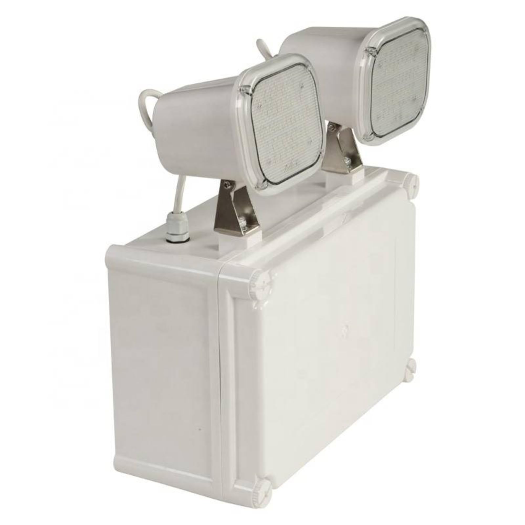 BARCELONA LED Luz de Emergencia LED Industrial 12W (2x6W) IP65 Impermeable – 600 lm – Batería 6V 4500mAh – Autonomía 3h, Activación Automática, Iluminación de Seguridad para Naves, Parkings y Salidas