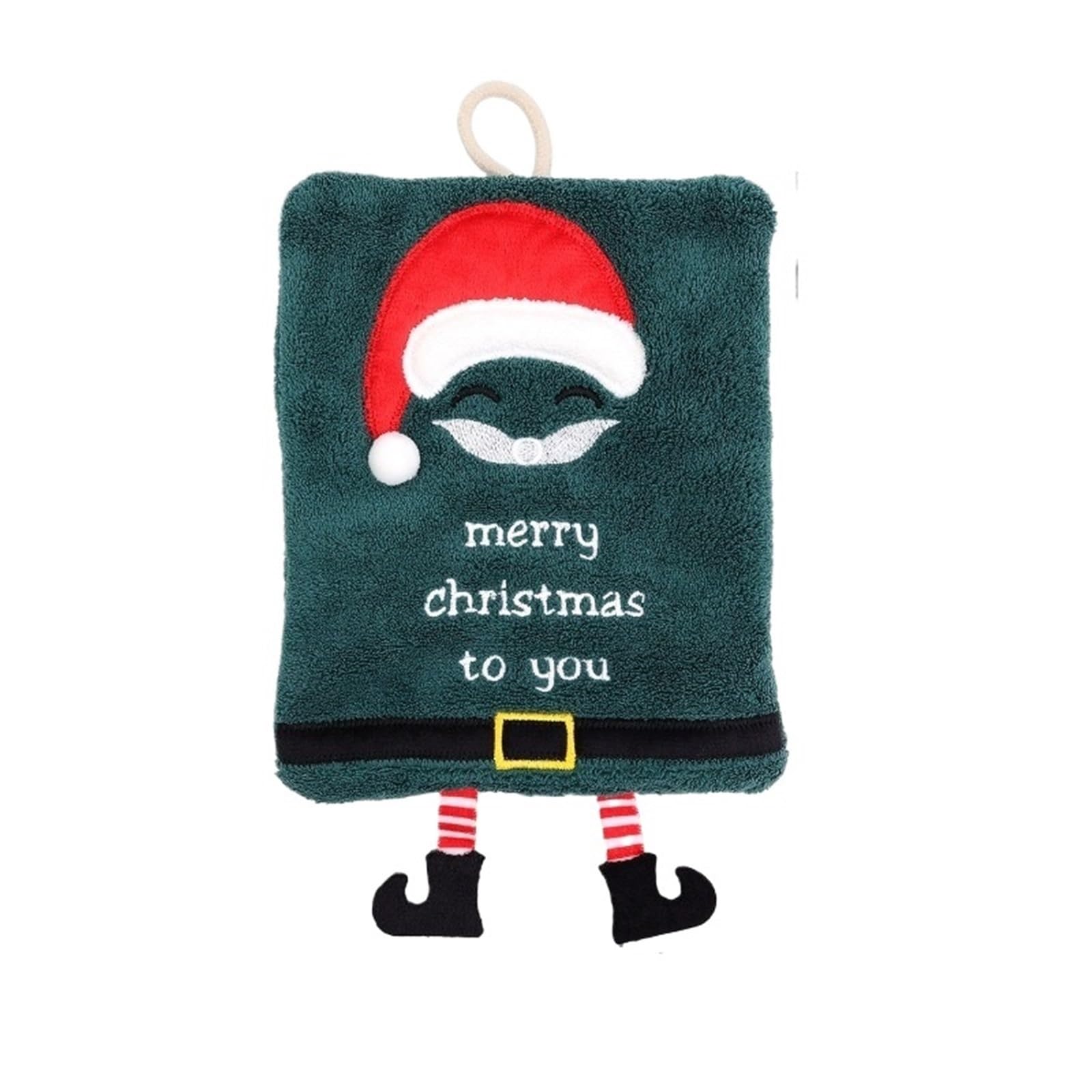 PPdingding 2pcs Christmas Coral Fleece Hand Towels - Super Absorbent Kitchen Drying Rags for Holiday Use(Color 1)