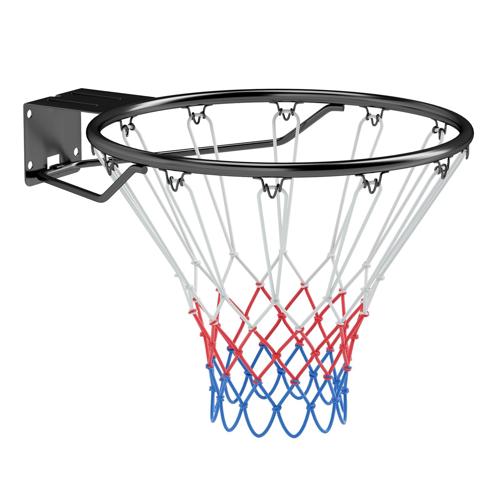 COSTWAY Aro de Baloncesto de 45 CM, en Pared con Doble Resorte, 12 Lazos, Reemplazo de Aro de Baloncesto para Interior y Exterior para Niños y Adultos