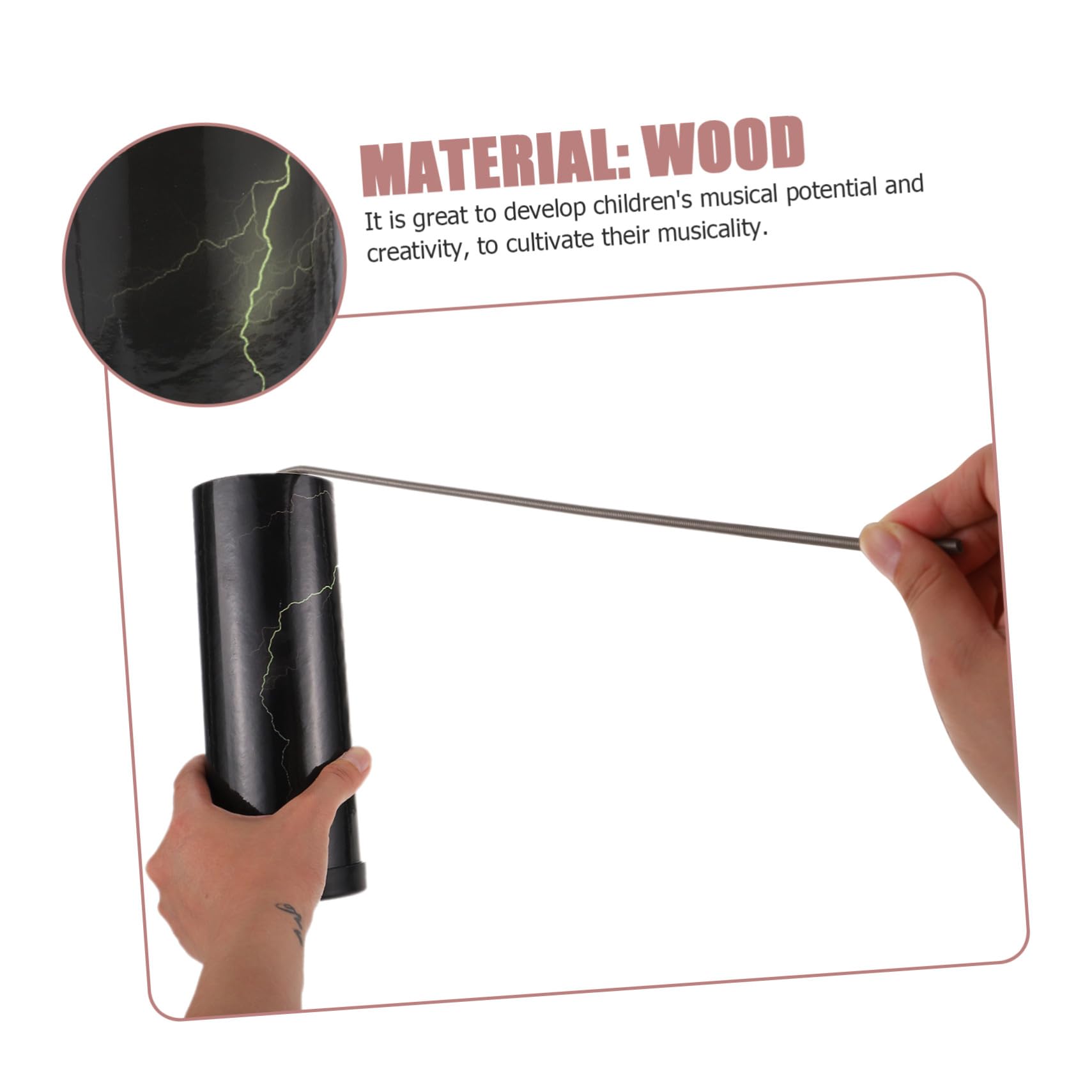 TOYANDONA Juguete de Percusión Educativo Negro de Madera Resorte Metálico para Niños Que Desarrolla Potencial Musical y Fomenta el Desarrollo Auditivo