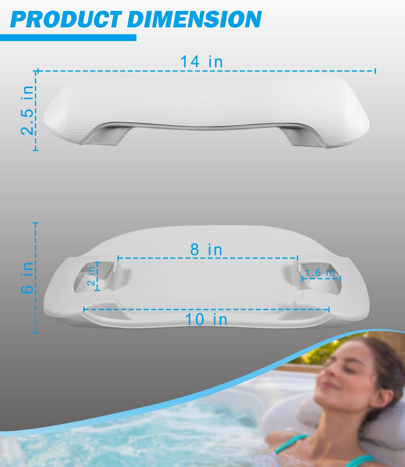 2er-Pack 77228 Spas Ersatzkissen für Hot Spring Highlife Collection Whirlpools ab 2014, Cool Grey Spa Kopfstütze