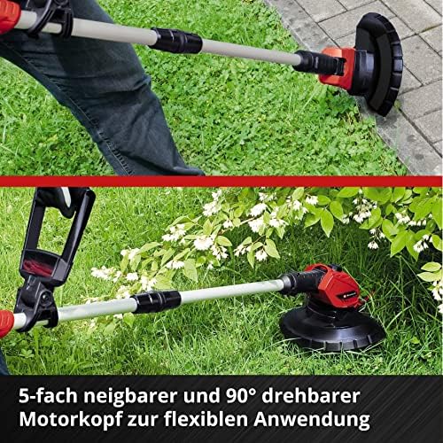 Bild 4 - Einhell Akku-Rasentrimmer GE-CT 18 Li Kit Power X-Change (Li-Ion, 18V, Motorkopf drehbar, Flowerguard, inkl 20 Kunststoffmesser, inkl. 2,0Ah Akku und Ladegerät)