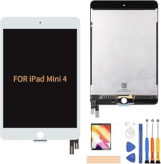 for iPad Mini 4 A1538 A1550 Screen Replacement LCD Display Touch Digitizer Full Assembly with Screen Protect and Repair Tool Kits(White)