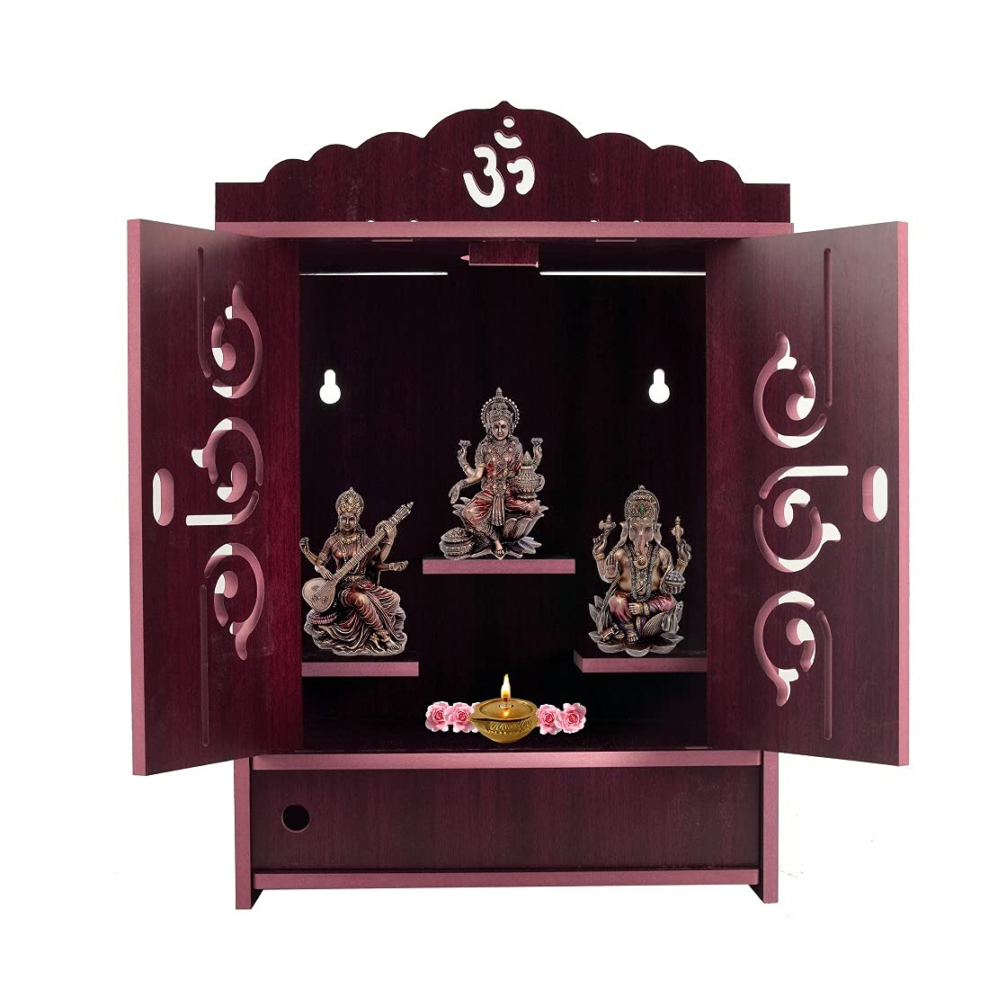 Lyrics Creation Beautiful MDF Wooden Temple,Home Temple, Pooja Mandir, Wall Hanging and Table Top Home Mandir Temple, Home Decor Beautiful Wooden Temple, Dark Brown (43*23*19 cm) (Maroon 1) (B09K496T5W) Amazon Price History, Amazon Price Tracker