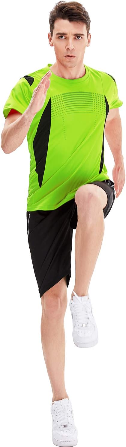 GEEK LIGHTING Men's Athletic Workout Shirts Sports Short Sleeve Tee Running Fishing T-Shirt