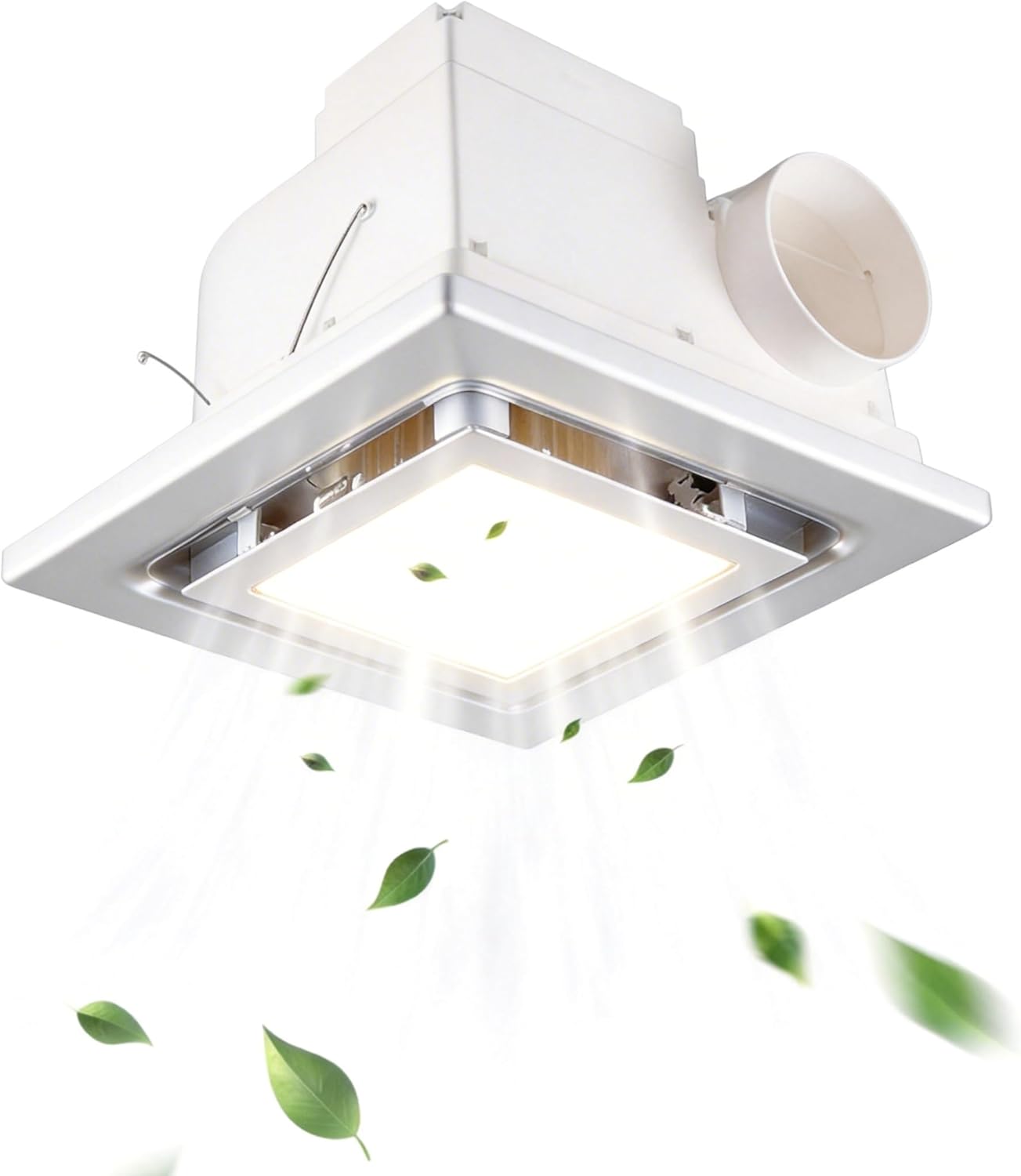 12" Ultra Quiet Bathroom Exhaust Fan with LED Light, 165CFM Efficient Bathroom Ceiling Exhaust Fan, Bathrooms Fan Light Combo with 12W 6500K Light Suitable for Bathrooms, Toilet, Office, Hotel