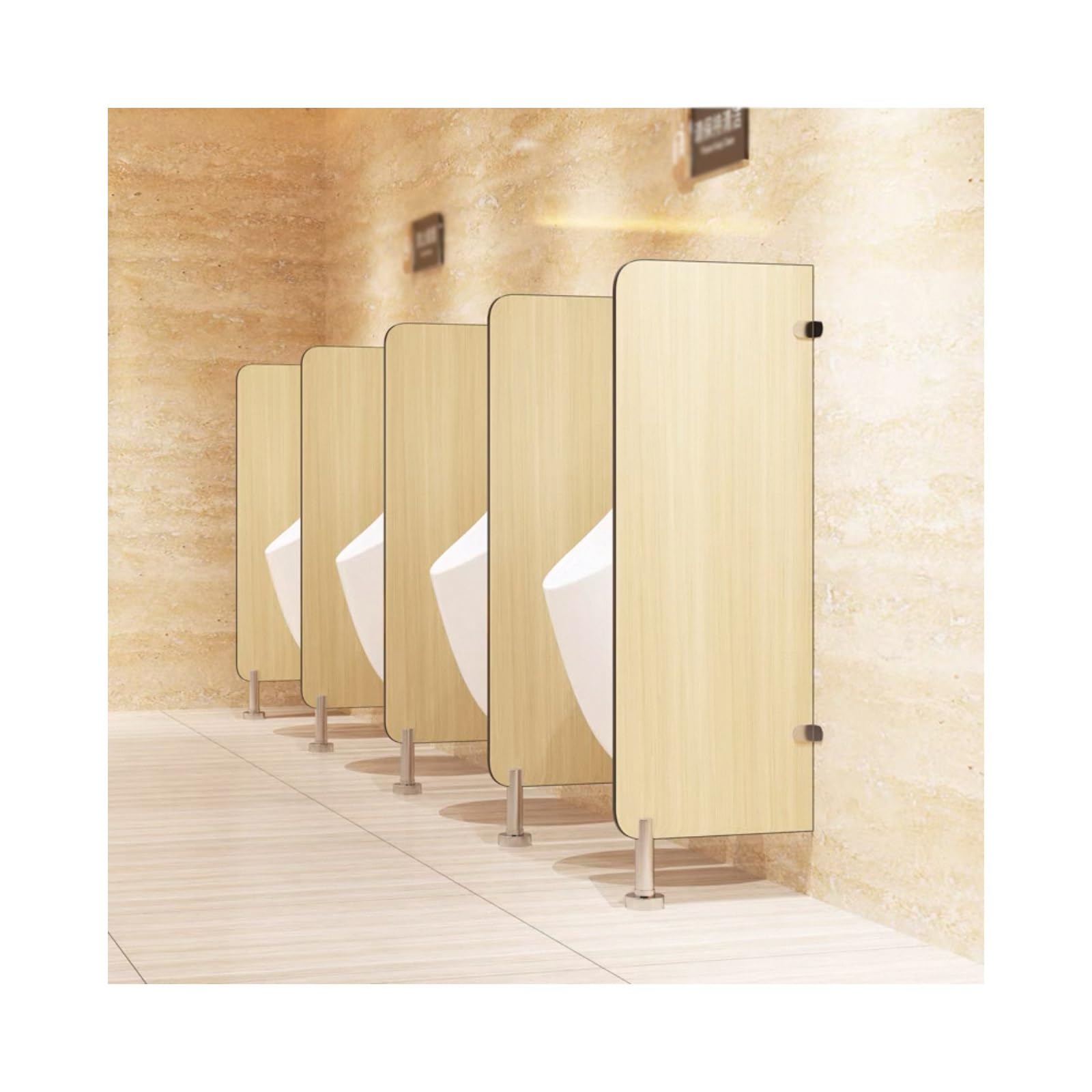 Urinoir mural homme toilettes publiques 45x120 cm grand modèle coins arrondis