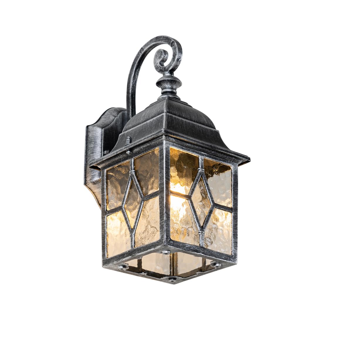 Farol de pared exterior rústico Qazqa Londres plata de aluminio y vidrio 8