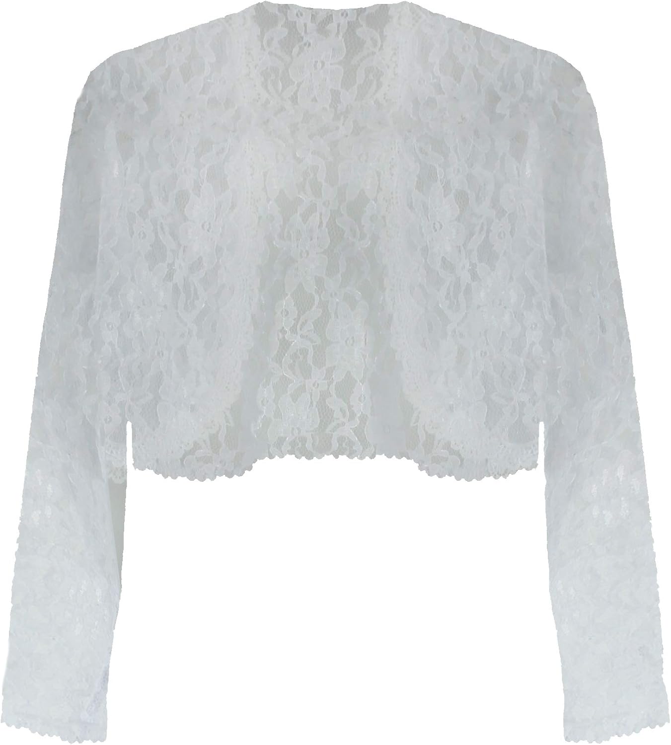 Long Sleeve Dressy Lace Cropped Bolero Shrug Jacket