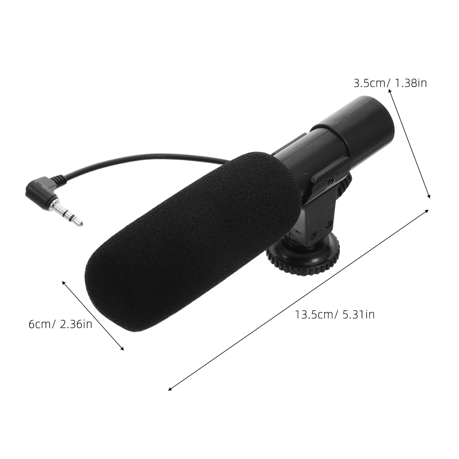 Micrófono Profesional para Videocámara y Teléfono, Alta Sensibilidad Estéreo, Ángulo de 90/120 Niveles para Grabación Clara y Precisa