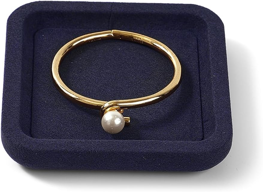 Premium Microfiber Jewelry Display Tray - Small Blue Velvet Organizer for Rings, Earrings, Necklace, Bracelet - Photograph, Trade Show, Dresser Storage (10x10cm, XS)