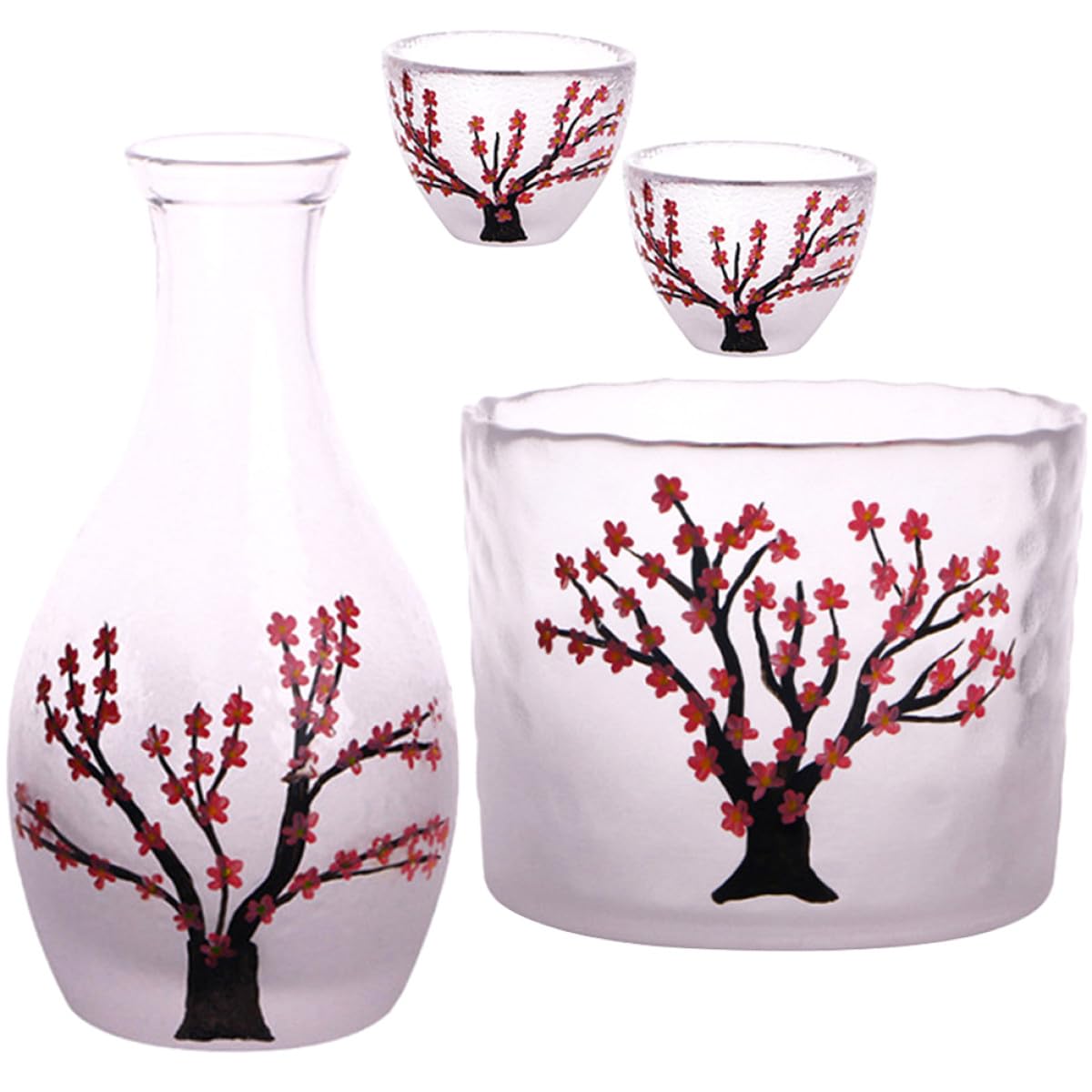 Abaodam Set Regalo Cucina Vetro Stile Giapponese per Bere Sakè, Decorazione Elegante Semplice Design, per Matrimoni e Festa della Mamma
