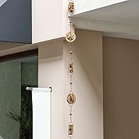 Vista 2 de Cadena de lluvia para canalón de 5-7/10 pies, cadena captadora de lluvia con rueda de agua para jardín exterior, arte decorativo