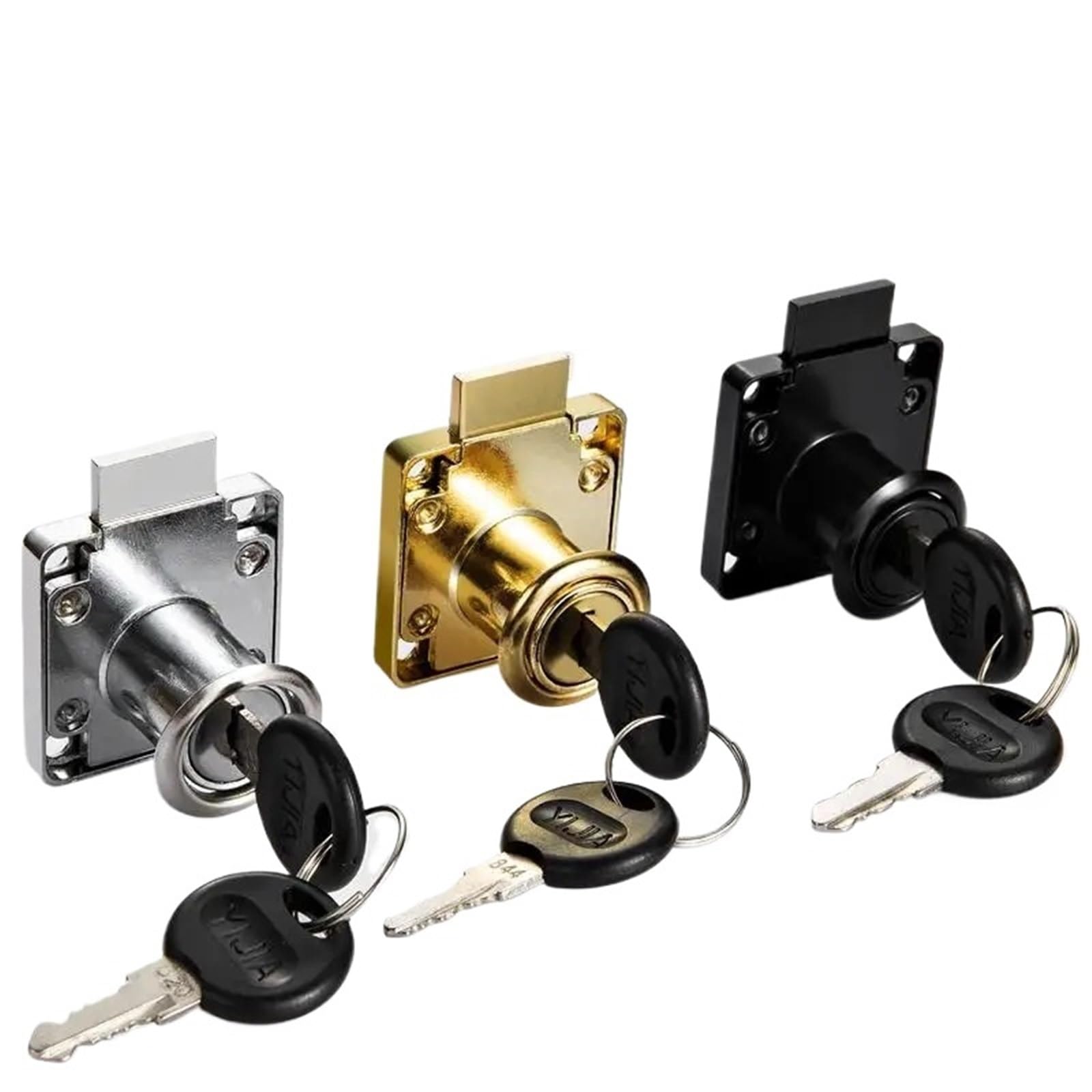 Drawer Locks with 2 Keys Lock Hardware Lock Office Desk Letter Box 3 Colors Cam Locks 1Pcs(32mm Silver)
