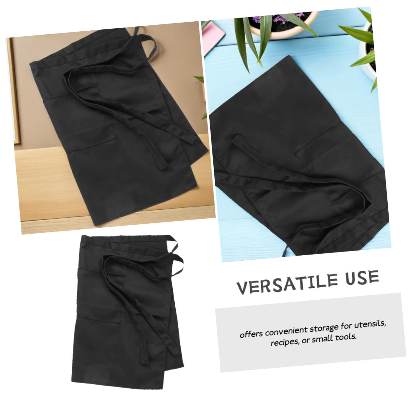 Mipcase 6 Piezas Delantal Corto de Cintura para Cocina con Algodón Poliéster Resistente Manchas para Camareras Chefs y Uso Restaurante Bar Bistró
