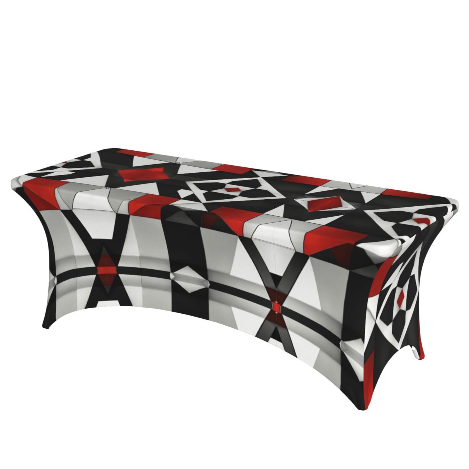 Nappe de table extensible élasthanne 1,8m motif géométrique lavable